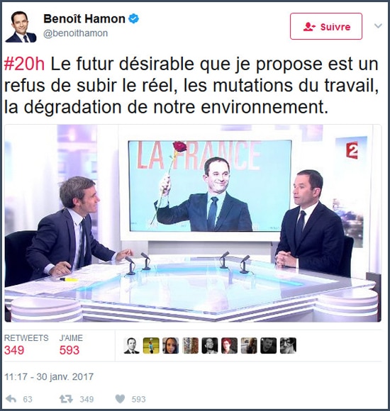 Benoit Hamon - être heureux - twitter tweet