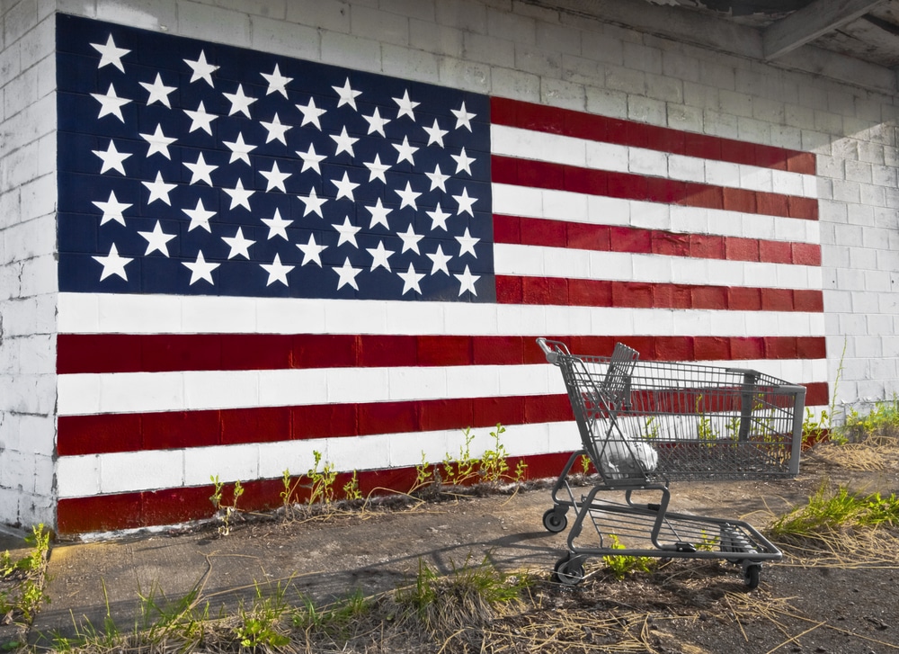 drapeau - Etats-Unis - pouvoir d'achat - consommation - pauvreté