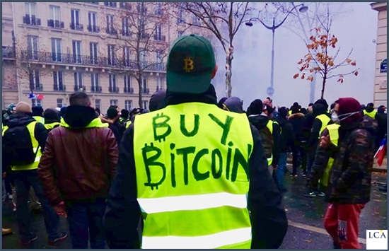 gilets- jaunes- manifestation - bitcoin