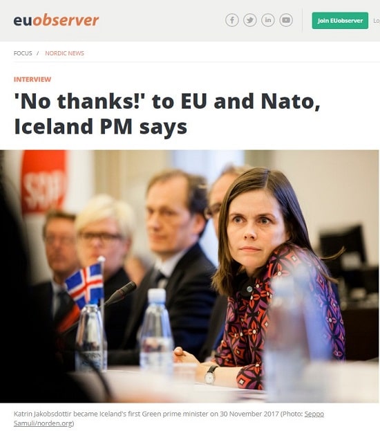 Islande - UE - Premier ministre Katrín Jakobsdóttir 
