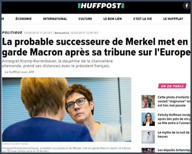 probable successeure Merkel met en garde Macron
