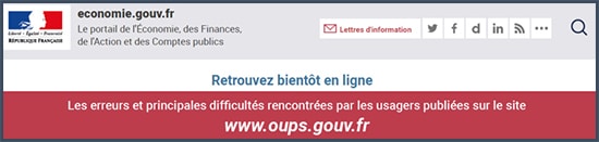 page présentant le site oups.gouv.fr