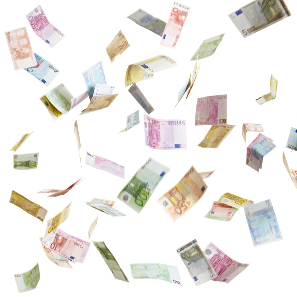 Pluie de billets en euro