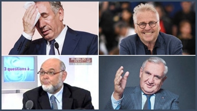 François Bayrou Daniel Cohn-Bendit Robert Hue et Jean-Pierre Raffarin