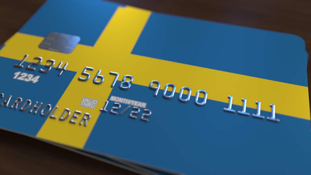 carte bancaire arborant drapeau suédois