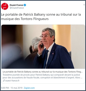 Ouest-France le portable de Patrick Balkany sonne au tribunal sur la musique des Tontons flingueurs