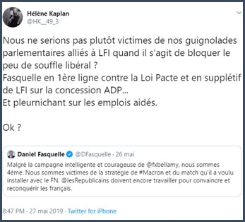Tweet Hélène Kaplan Nous ne serions pas plutôt victimes de nos guignolades