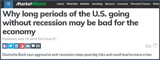MarketWatch Pourquoi de longues périodes sans récession aux USA peut être une mauvaise nouvelle pour l'économie 